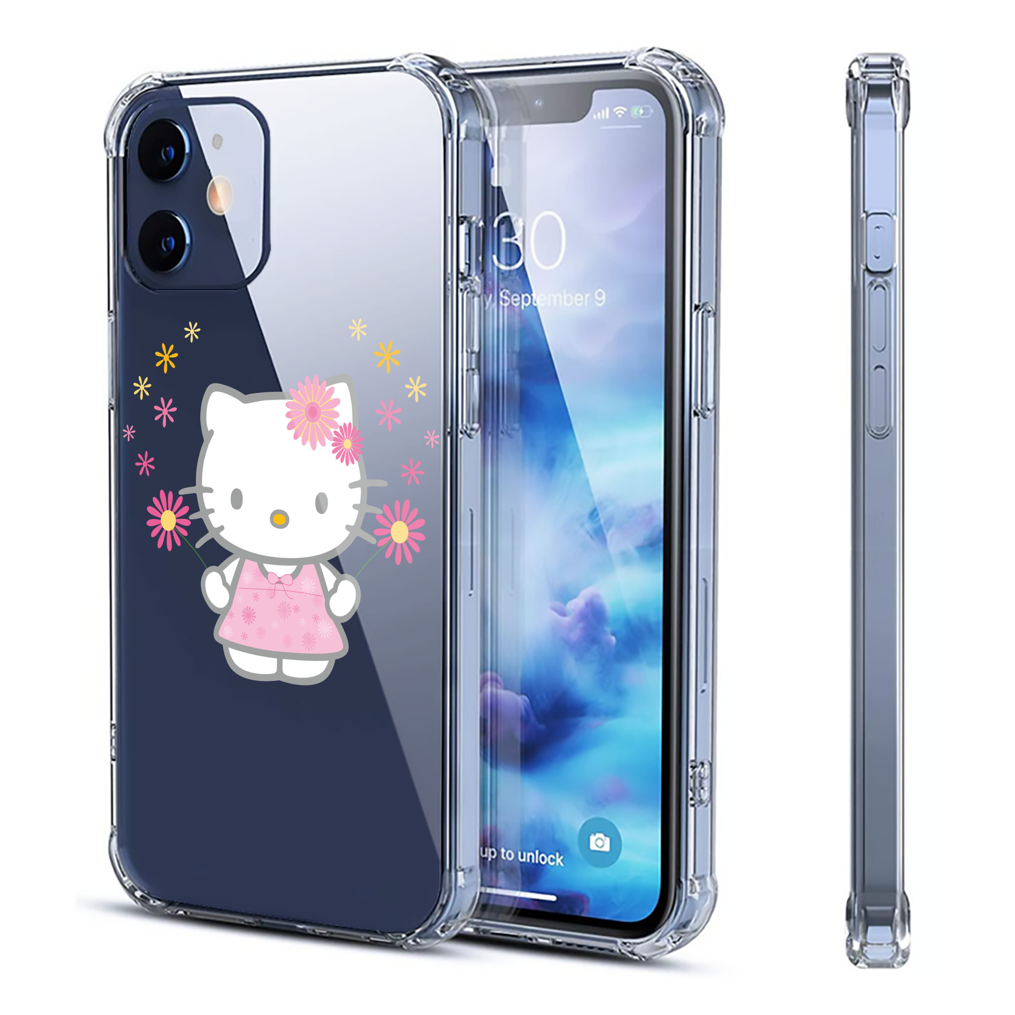 （画像用） Hello Kitty ハローキティ 【iPhone 12シリーズ対応】透明スマホケース（クリアソフトケース）